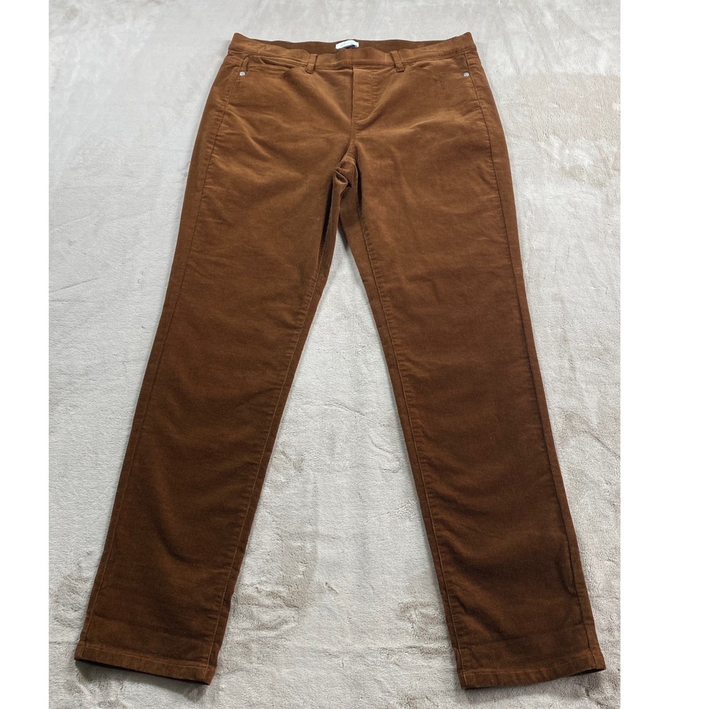 NWT J Jill Dark Carob Brown Fine Wale Corduroy Straight Leg Pants Medium M 30